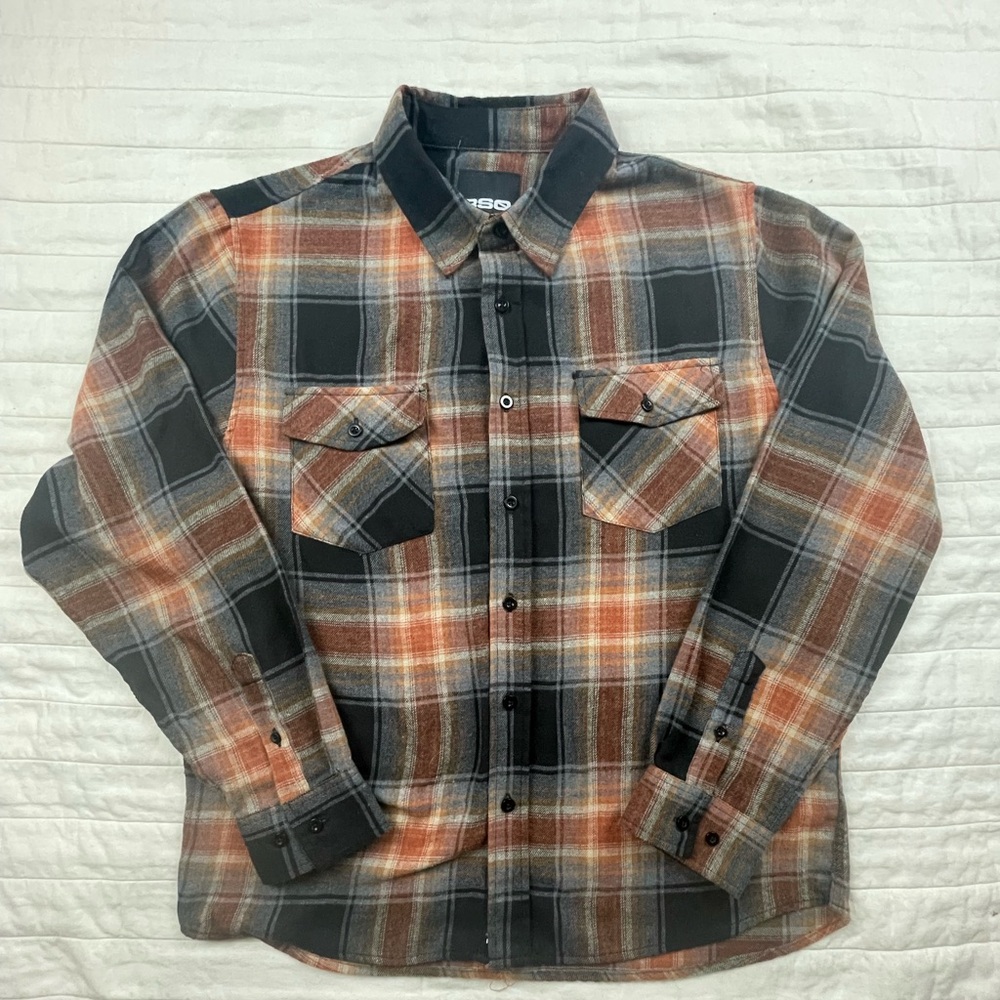 RSQ Multicolor Flannel Plaid Button-Up Shirt 2 Pocket Medium
